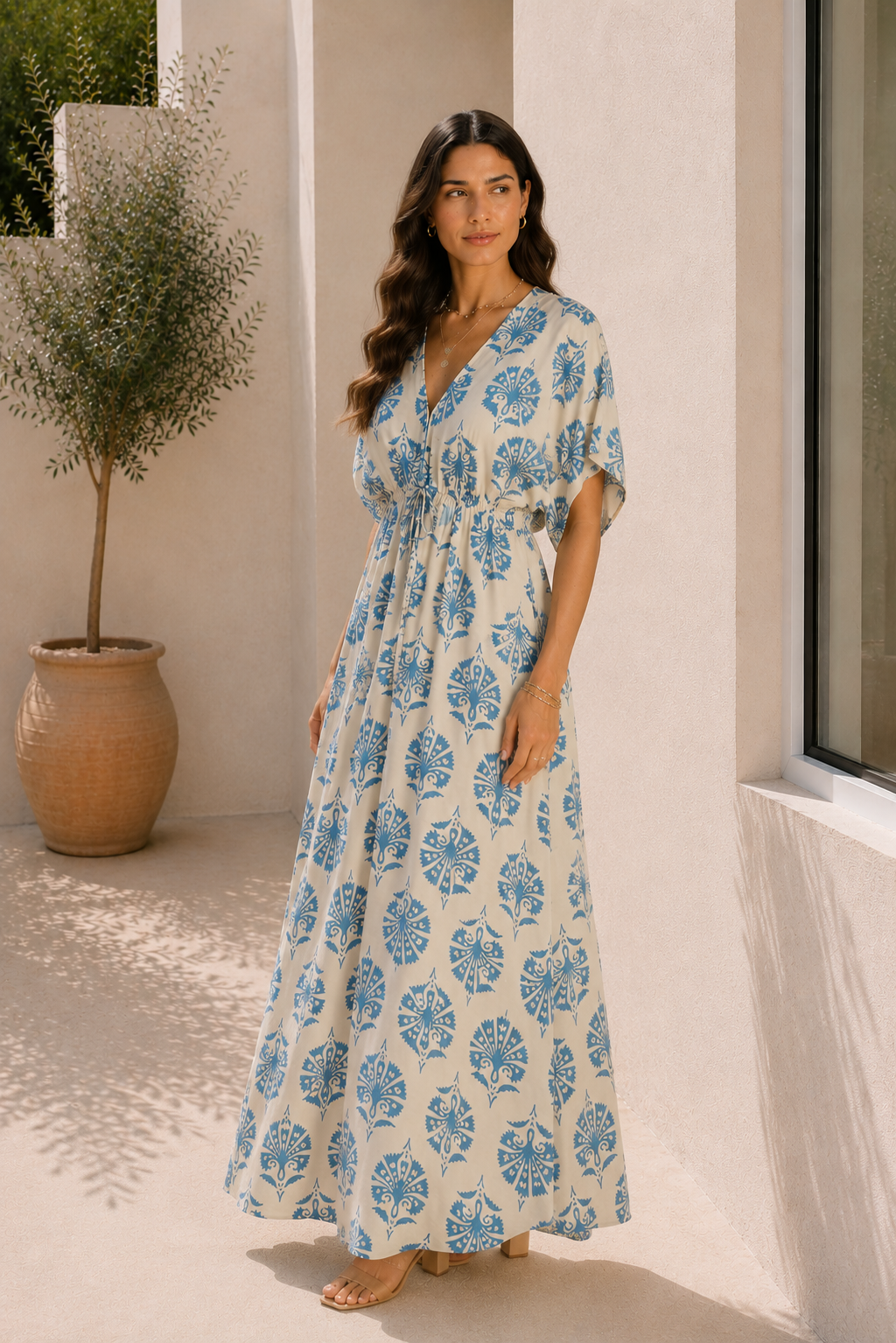 Amalfi Blue Print Maxi Dress 2