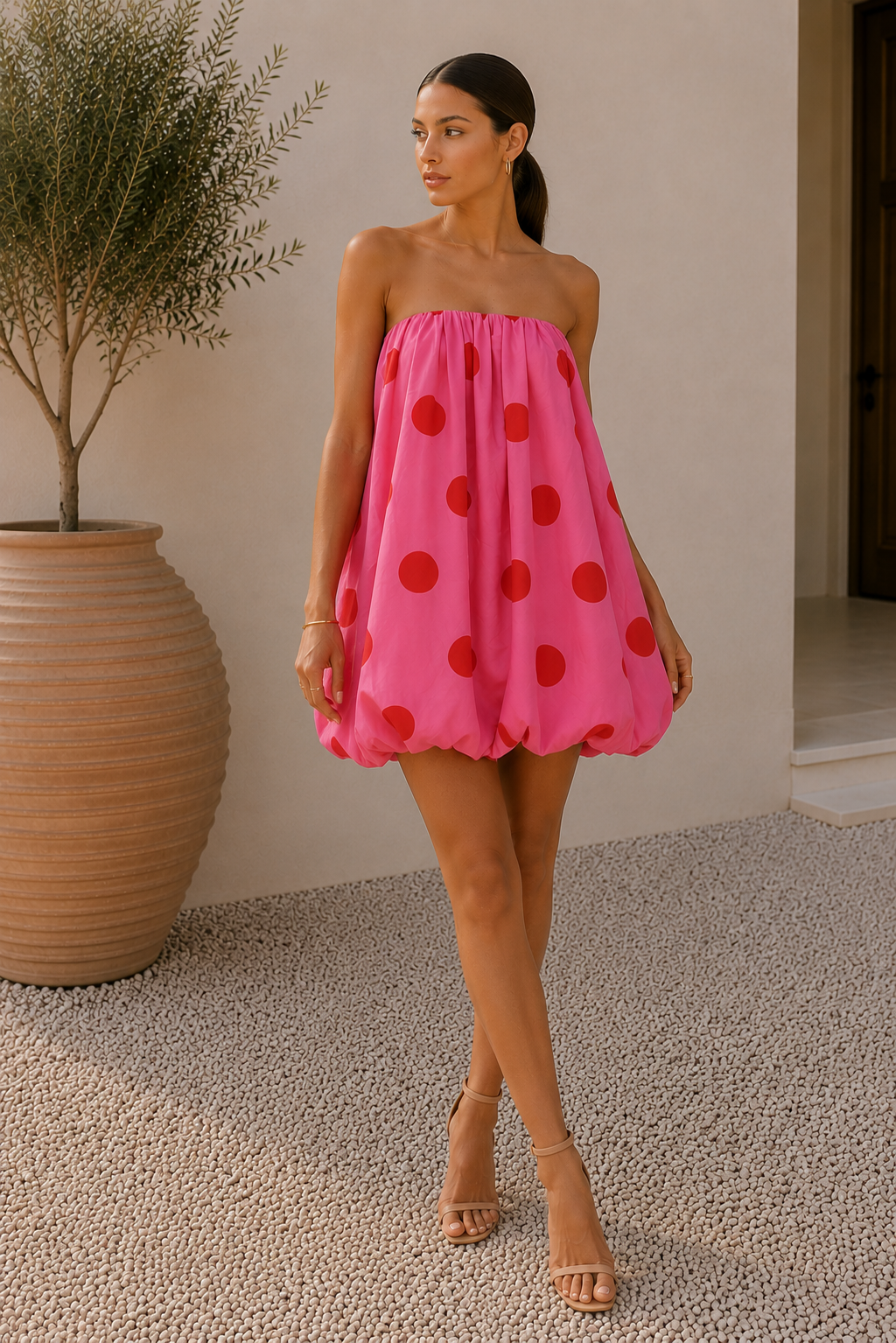 Amalfi Polka Bubble Short Dress 4